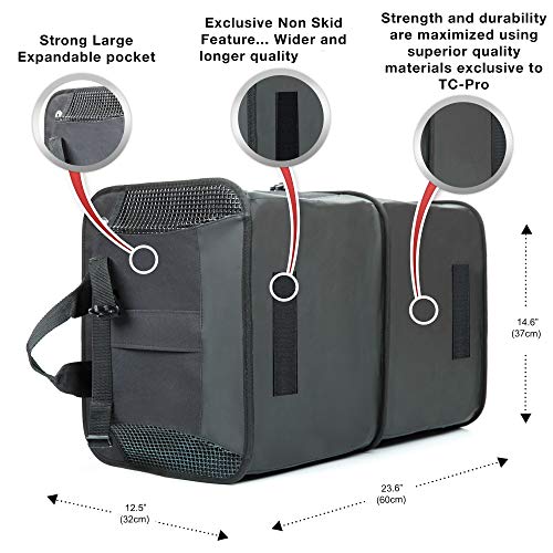 TRUNKCRATEPRO Trunk Organizer for Car, SUV, Car Organizers and Storage. Premium Adjustable Multi Compartments Durable Foldable Gift, Car Accessories W 2 Straps (Regular, Black) 23.6" Lx14.6 Wx12.5 H