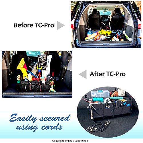 TRUNKCRATEPRO Trunk Organizer for Car, SUV, Car Organizers and Storage. Premium Adjustable Multi Compartments Durable Foldable Gift, Car Accessories W 2 Straps (Regular, Black) 23.6" Lx14.6 Wx12.5 H