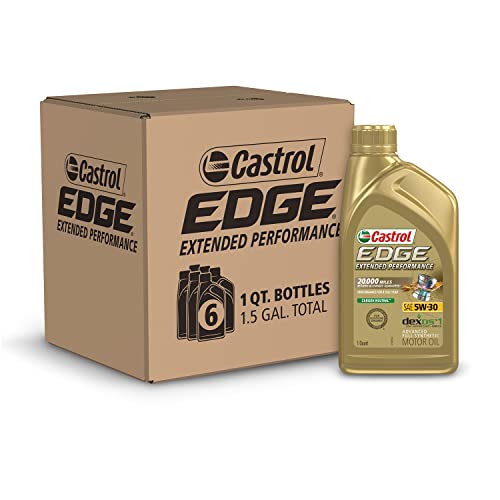Castrol 152D8E Edge Extended Performance 5W-30 Advanced Full Synthetic Motor Oil, 1 Quart, 6 Pack