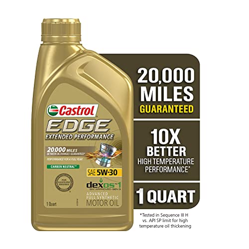 Castrol 152D8E Edge Extended Performance 5W-30 Advanced Full Synthetic Motor Oil, 1 Quart, 6 Pack