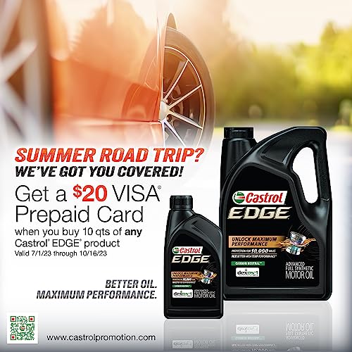 Castrol 03124 Edge 0W-20 Advanced Full Synthetic Motor Oil, 5 Quart, 3 Pack
