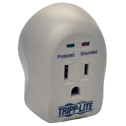 Tripp Lite Isobar 2 Outlet Surge Protector Power Strip, 6ft Cord, Right-Angle Plug, Metal, (ISOBAR2-6) & 1 Outlet Portable Surge Protector Power Strip, Direct Plug in, & $5,000 Insurance (SPIKECUBE)