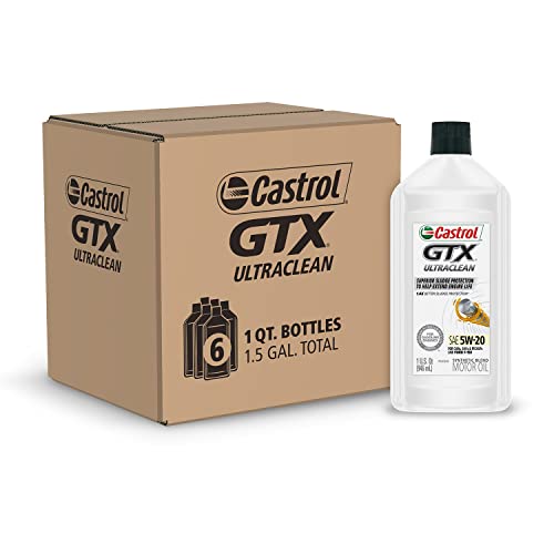 Castrol 6140 GTX ULTRACLEAN 5W-20 Motor Oil, 1 Quart, 6 Pack
