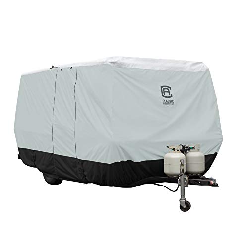Classic Accessories RV SkyShield Molded Fiberglass Travel Trailer Cover, 8'Lâ10'L, 80"W, Model 1
