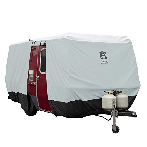 Classic Accessories RV SkyShield Molded Fiberglass Travel Trailer Cover, 8'Lâ10'L, 80"W, Model 1