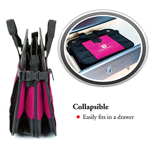 TRUNKCRATEPRO Car Accessories For Women, Premium Adjustable Multi Compartments Collapsible Non-Skid Car storage organizer, Trunk Organizer For Car, Suv, Jeep (Regular, Pink) 23.6" L*14.6" W*12.5" H