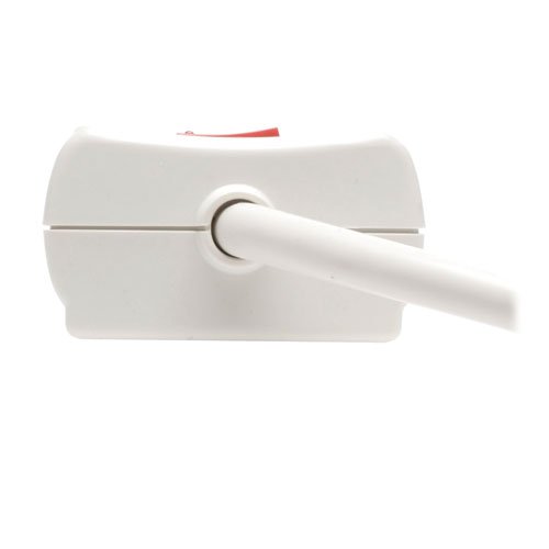 Tripp Lite 7 Outlet Surge Protector Power Strip, 12ft Long Cord, Right-Angle Plug, Fax/Modem Protection, RJ11, $50,000 INSURANCE (SUPER6TEL12)