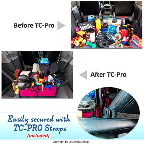 TRUNKCRATEPRO Car Accessories For Women, Premium Adjustable Multi Compartments Collapsible Non-Skid Car storage organizer, Trunk Organizer For Car, Suv, Jeep (Regular, Pink) 23.6" L*14.6" W*12.5" H