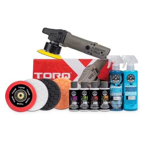 Chemical Guys BUF_503XMAX TORQX Random Orbital Polisher, Pads, Pad Cleaner & Conditioner, Polishes & Compounds Kit - 11 Items
