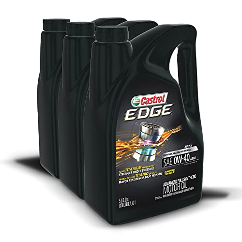 Castrol 03101 Edge 0W-40 A3/B4 Advanced Full Synthetic Motor Oil, 5 Quart, 3 Pack