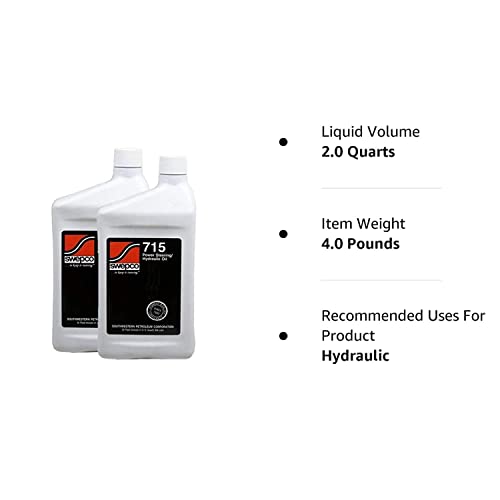 Swepco 715 Power Steering/Hydraulic Oil, Pack of 2 Quarts