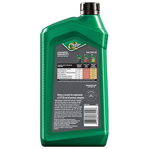 Quaker State Motor Oil, Conventional 20W-50 (1-Quart, Single Pack)