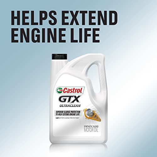 Castrol 03096 GTX Ultraclean 5W-30 Synthetic Blend Motor Oil, 5 Quart