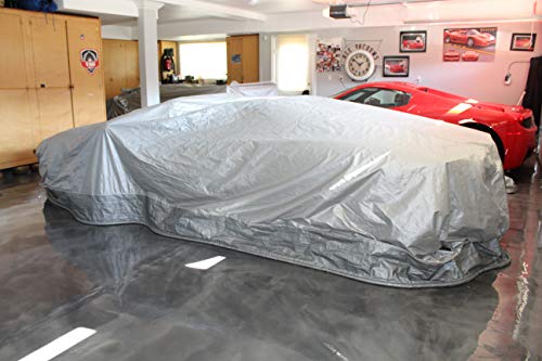 CoverSeal Light Duty Indoor Car Cover with Patented Weighted Ground Conforming Apron Seal - All Weather Water-Resistant Car Cover for Automobiles - Mid Size 189 L x 73 W x 71 H inch Max