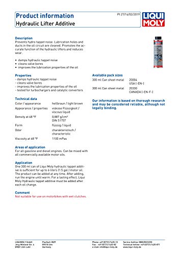 Liqui Moly 20004 Hydraulic Lifter Additive