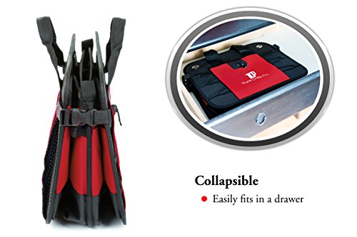 TRUNKCRATEPRO Trunk Organizer for Car, SUV, Auto Premium Adaptable Multi Compartments Collapsible Portable Car Organizer W 2 Adjustable Straps, Non-Skid Bottom (Regular, Red) 23.6" L*14.6" W*12.5" H