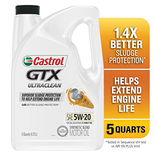 Castrol 03107C GTX ULTRACLEAN 5W-20 Motor Oil, 5 Quart, 3 Pack