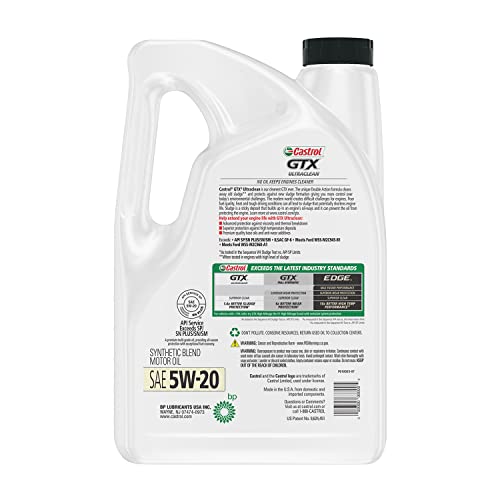 Castrol 03107C GTX ULTRACLEAN 5W-20 Motor Oil, 5 Quart, 3 Pack