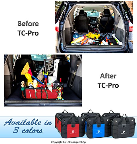 TRUNKCRATEPRO Trunk Organizer for Car, SUV, Auto Premium Adaptable Multi Compartments Collapsible Portable Car Organizer W 2 Adjustable Straps, Non-Skid Bottom (Regular, Red) 23.6" L*14.6" W*12.5" H