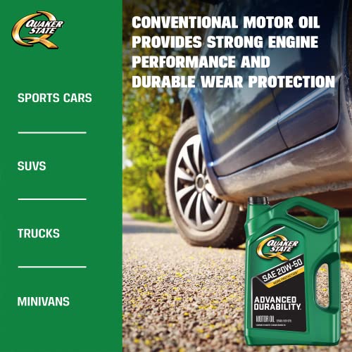 Quaker State Motor Oil, Conventional 20W-50 (5-Quart, Case of 3)