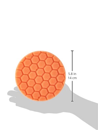 Chemical Guys BUFX_102_HEX5 Hex-Logic Medium-Heavy Cutting Pad, Orange (5.5 Inch Pad made for 5 Inch backing plates)