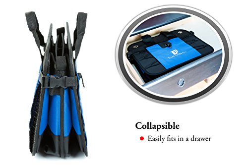 TRUNKCRATEPRO Collapsible Portable Multi Compartments Heavy Duty Non-Slip Cargo Trunk Organizer Storage, Blue
