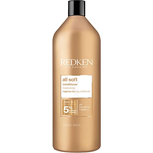 Redken All Soft Conditioner | For Dry/Brittle Hair | Moisturizes & Provides Intense Softness | With Argan Oil | 33.8 Fl Oz
