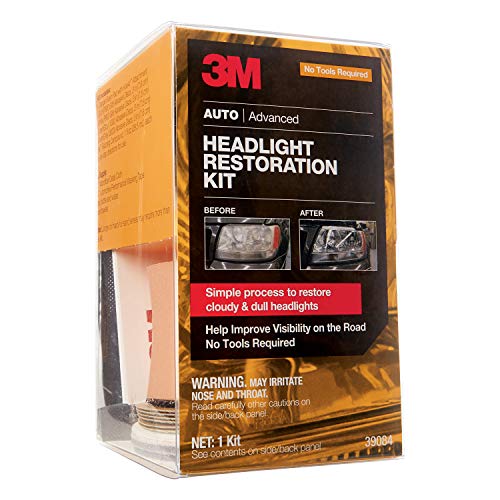 3M Headlight Restoration Kit, Simple Process to Restore Cloudy & Dull Headlights, Hand Application, 1 Kit (39084)