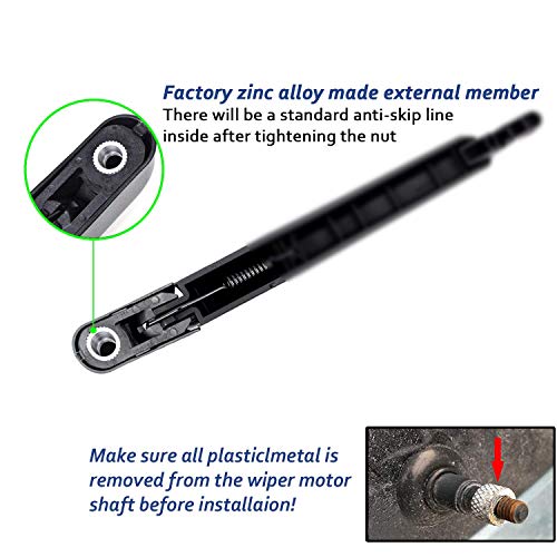 PARRATI Factory Rear Wiper Arm Set for Cadillac Escalade,GMC Yukon,Chevy Tahoe Suburban,2007-2013 - Back Windshield Wiper Arm Blade Set, OEM 15277756 25820122