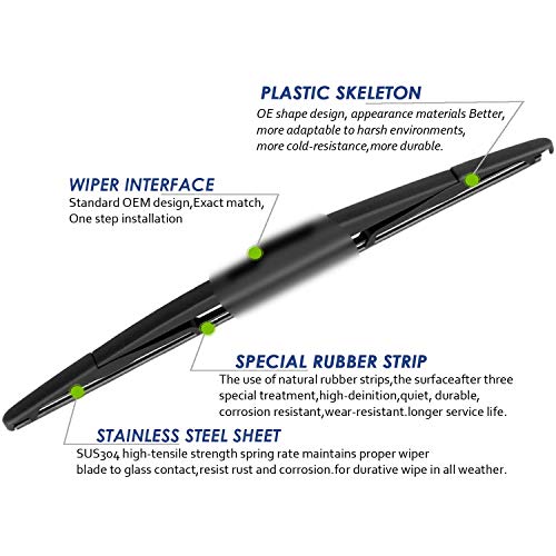 PARRATI Factory Rear Wiper Arm Set for Cadillac Escalade,GMC Yukon,Chevy Tahoe Suburban,2007-2013 - Back Windshield Wiper Arm Blade Set, OEM 15277756 25820122