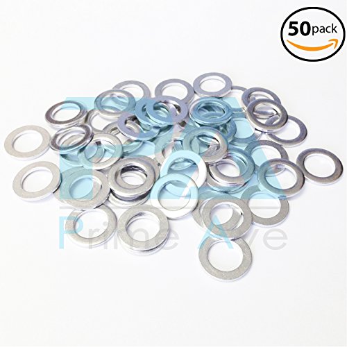 Prime Ave Aluminum Oil Drain Plug Washer Gaskets 14mm For Acura & Honda Part# 94109-140-00 (Pack of 50)
