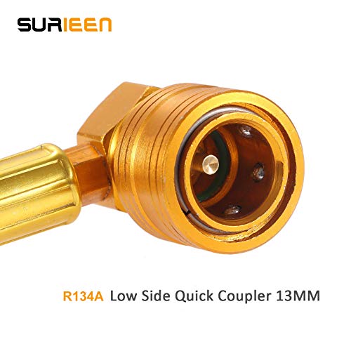 SURIEEN R134A AC Refrigerant Recharge Hose Kit, 1/2 Acme Can Tap Dispensing Valve, Charging Hose with Pressure Gauge, 70mm dial, Fits for Car AC Air Conditioning Refrigerant