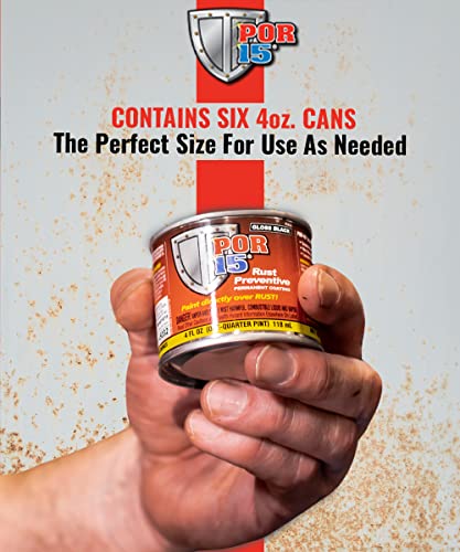 POR-15 45006-6PK Gloss Black Rust Preventive Coating - 4 fl. oz., (Pack of 6)