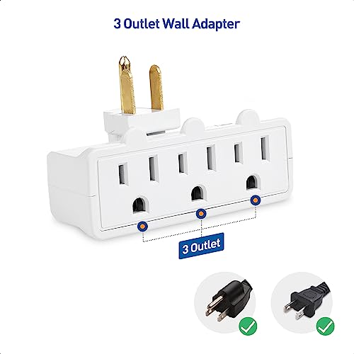 Cable Matters 2-Pack 3-Outlet Grounded 180 Degree Swivel Wall Tap