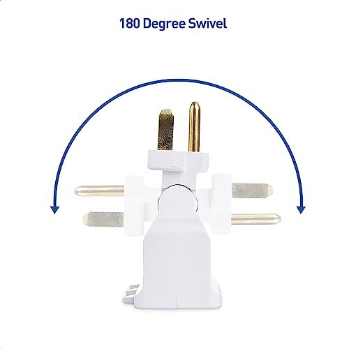 Cable Matters 2-Pack 3-Outlet Grounded 180 Degree Swivel Wall Tap