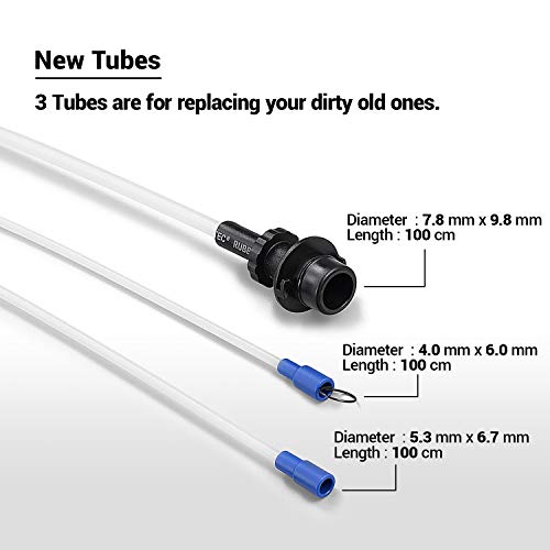 EWK 3 Hoses + Sealing Cap + Storage Tube Set for 6.5L Fluid Extractor Pump Oil Vacuum Changer