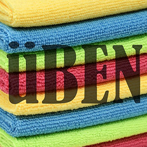 Invisible Glass Cleaner and Window Spray, Streak Free Shine for Auto, Film Free Glass Cleaner Safe for Windshield, Tinted and Non Tinted Windows-3 Pack, and 4 UBEN Microfiber 12x12 Cleaning Cloths