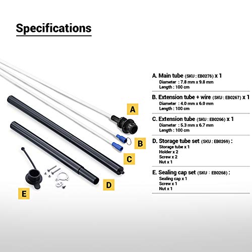 EWK 3 Hoses + Sealing Cap + Storage Tube Set for 6.5L Fluid Extractor Pump Oil Vacuum Changer