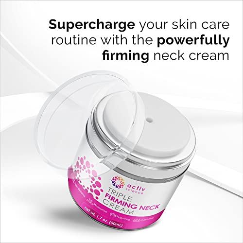 ACTIVSCIENCE Neck Firming Cream, Anti Aging Moisturizer for Neck & Décolleté, Double Chin Reducer, Skin Tightening Cream 2 fl oz.