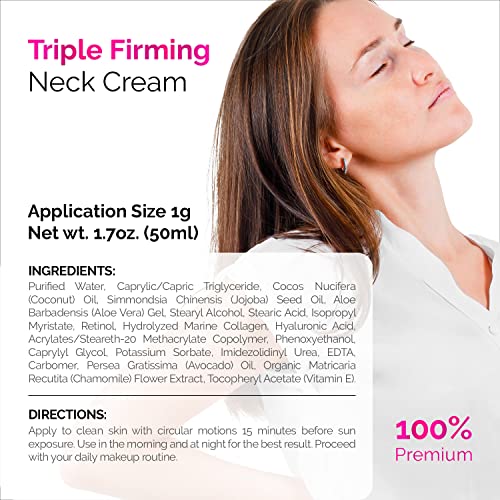 ACTIVSCIENCE Neck Firming Cream, Anti Aging Moisturizer for Neck & Décolleté, Double Chin Reducer, Skin Tightening Cream 2 fl oz.