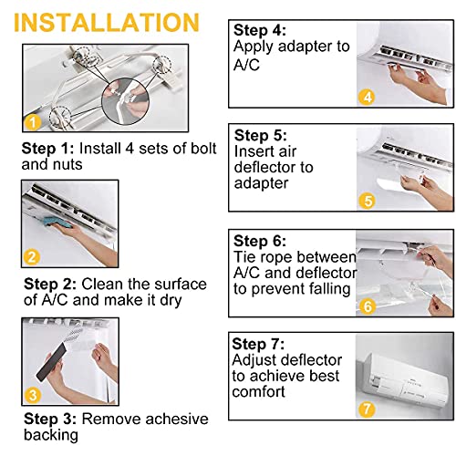 LBG Products  Air Conditioner Delfector, Anti -Blast Anti- Direct Blowing Baffle Windshield for Home, Office, Mini-Split, Central A/C,White