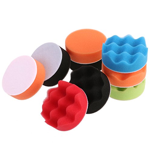 WINOMO 12pcs Polishing Pads Sponge Woolen Polishing Waxing Buffing Pads Kit Auto Car with M10 Drill Adapter