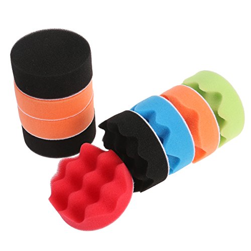 WINOMO 12pcs Polishing Pads Sponge Woolen Polishing Waxing Buffing Pads Kit Auto Car with M10 Drill Adapter