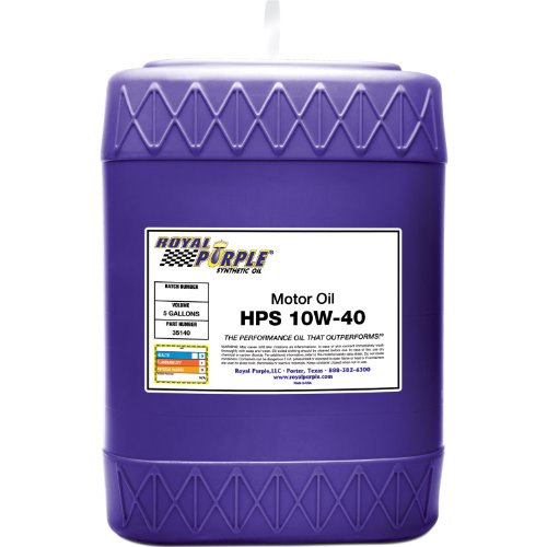 Royal Purple 35140 HPS 10W-40 High Performance Street Synthetic Motor Oil with Synerlec - 5 gal.