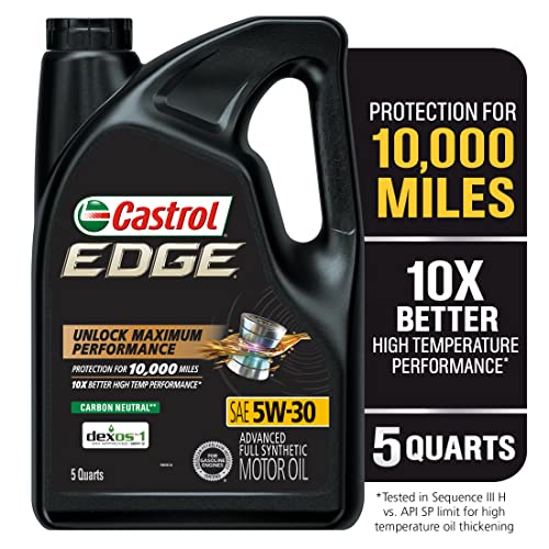 Castrol 03084 EDGE 5W-30 Advanced Full Synthetic Motor Oil, 5 Quart
