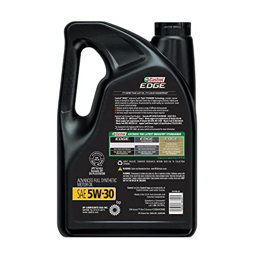 Castrol 03084 EDGE 5W-30 Advanced Full Synthetic Motor Oil, 5 Quart