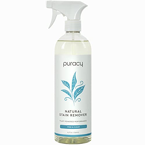 Puracy Natural Laundry Stain Remover, Enzyme-Based Spot Cleaner, Free & Clear, 25 Ounce