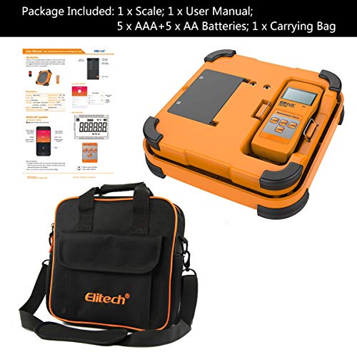 Elitech LMC-210 Wireless Refrigerant Electronic Charging Weight Recovery Scale for HVAC A/C Remote 220lbs/100kgs