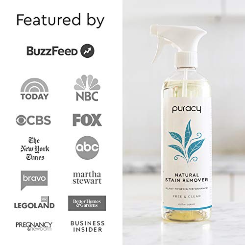 Puracy Natural Laundry Stain Remover, Enzyme-Based Spot Cleaner, Free & Clear, 25 Ounce