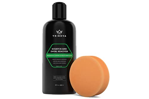 TriNova Scratch Swirl Remover - Best Abrasive Compound car Paint Restoration. Kit Includes Buffer pad Removal Polish in a Complete System. Ultimate Solution Clear Coat Care. 12oz